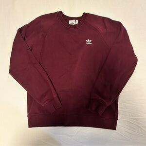 Adidas Embroidered Crewneck Sweatshirt Maroon